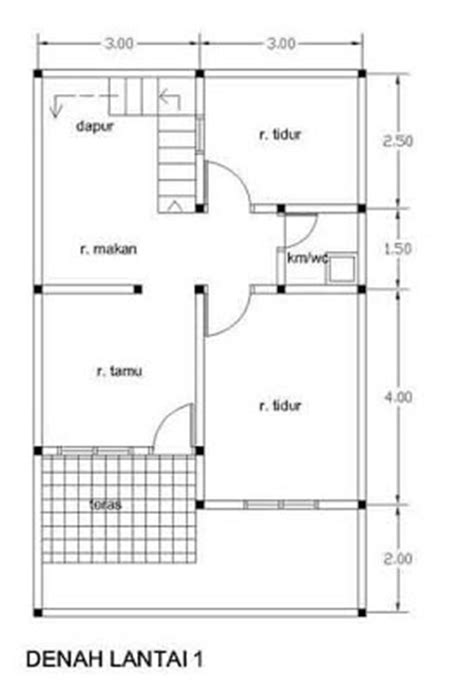 Rumah minimalis 2 lantai di lahan sempit ukuran 5x10 meter. Gambar Desain Rumah 2 Lantai Type 21 Denah Gambar Ukuran ...