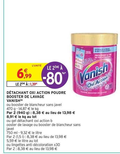 Promo Vanish Détachant Oxi Action Poudre Booster De Lavageb Chez
