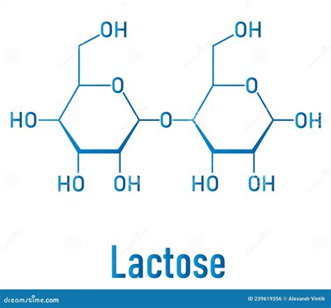 Lactose Milk Sugar Molecule Skeletal Formula Stock Vector