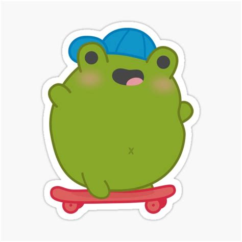 Skateboarding Frog Sticker For Sale By Ispykawaii Redbubble