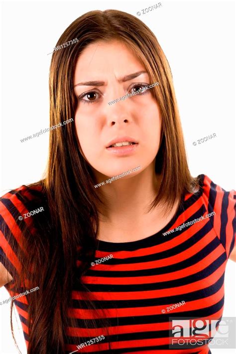 Girl In A Red Striped Shirt Stock Photo Picture And Royalty Free