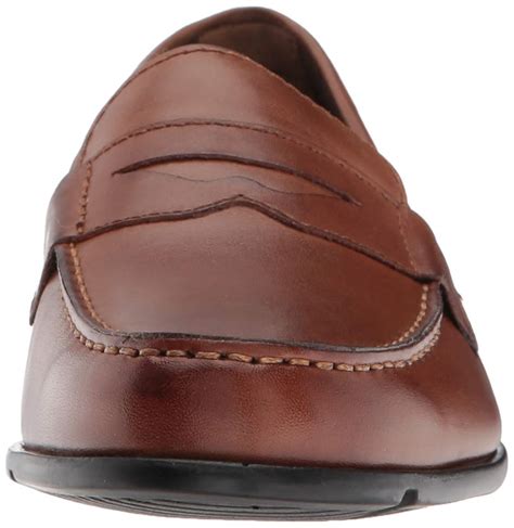 Rockport Mens M76444 Leather Round Toe Penny Loafer Cognac Size 9 5