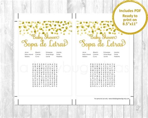 Sopa De Letras Para Baby Shower Niño Para Imprimir Noticias Niños