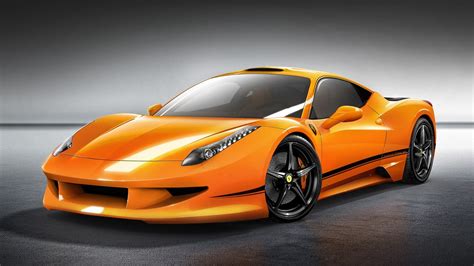 Hd Wallpaper Ferrari Italia Orange Car Supercar Avto Machine