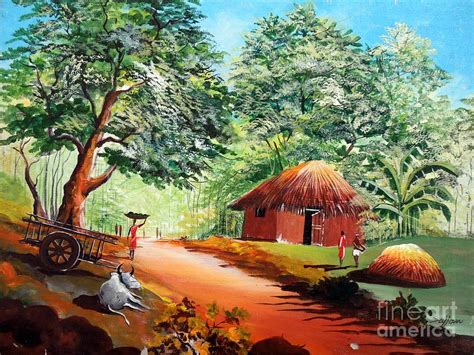 Native American Village Paintings