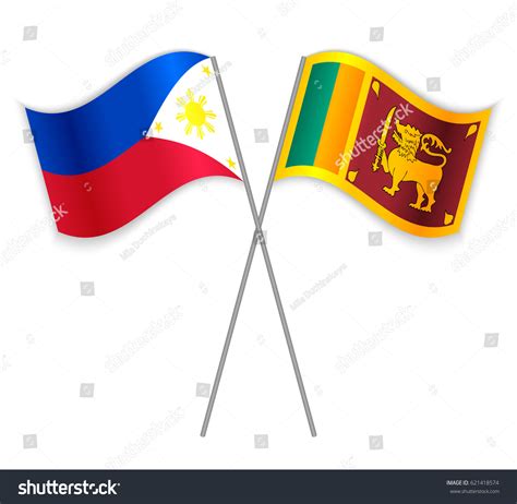 Filipino Sri Lankan Crossed Flags Philippines Vector De Stock Libre