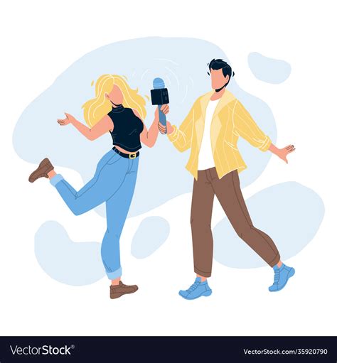 Couple Singing In Karaoke Club Together Royalty Free Vector