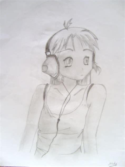 Drawing Of Girl Listening To Music By Meepsie On Deviantart