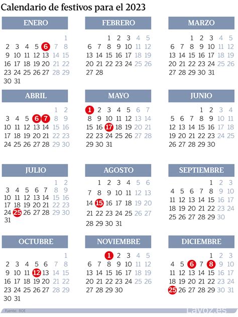 El Calendario Laboral Del 2023 Tendrá 12 Festivos 9 Comunes A Todo El País