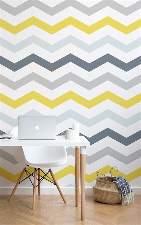 Grey Chevron Wallpaper, Modern Wallpaper Bedroom, Wallpaper Accent Wall