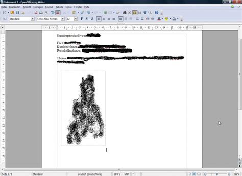OpenOffice - Wie kann ich neben dem Bild schreiben?! (Bilder)
