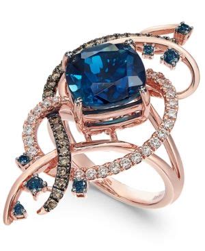 Le Vian Crazy Collection Deep Sea Blue Topaz Ct T W And Diamond Ct T W Ring