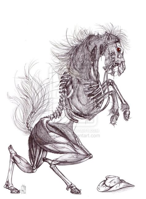 Skeleton Horse By Teggy On Deviantart Creepy Drawings Dark Art