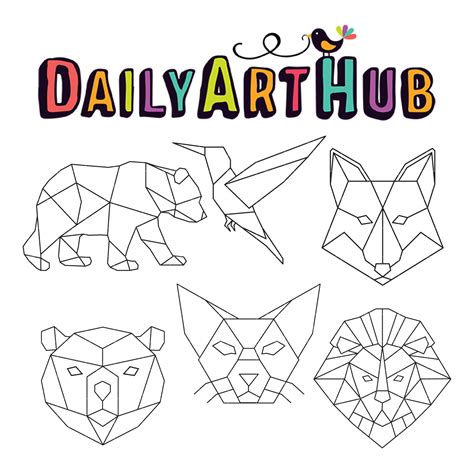 Geometric Animals Clip Art Set Daily Art Hub Graphics Alphabets And Svg