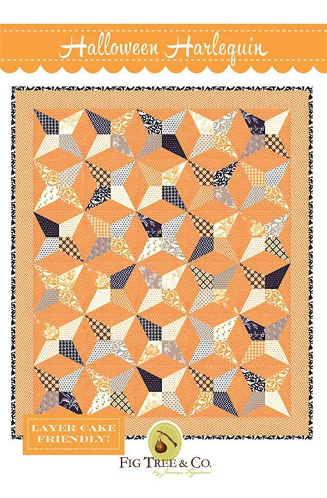 Halloween Harlequin Quilt Pattern By Fig Tree And Co Finished Etsy