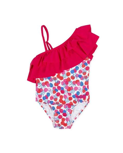 Bañador De Niña En Color Fucsia Con Estampado Y Detalles · Moda · El