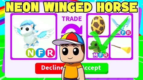 I Traded My Neon Winged Horse Adopt Me Youtube