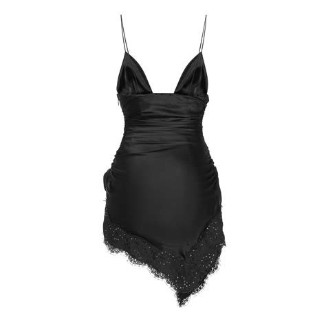 Alessandra Rich Satin Mini Dress Women Black 900 Flannels