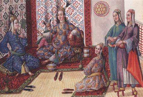 Harem Scene From Codex Vindobonensis 8626 Ottoman Turkish Garment Database Ottoman Turks The