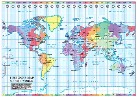 Simplified World Time Zones Map Cosmographics Ltd