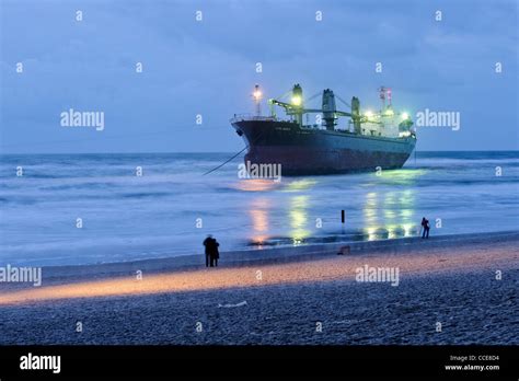 Cargo Ship Aztec Maiden Beached Near Ijmuiden Near Wijk Aan Zee In The