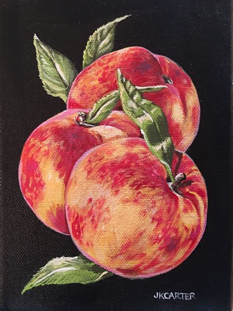 Peaches Original Acrylic Painting On Canvas By Jkcarter Sold