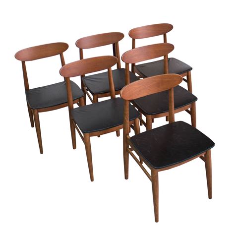 Set Of 6 Danish Teak Dining Chairs Made In The 1960s • Mid Century