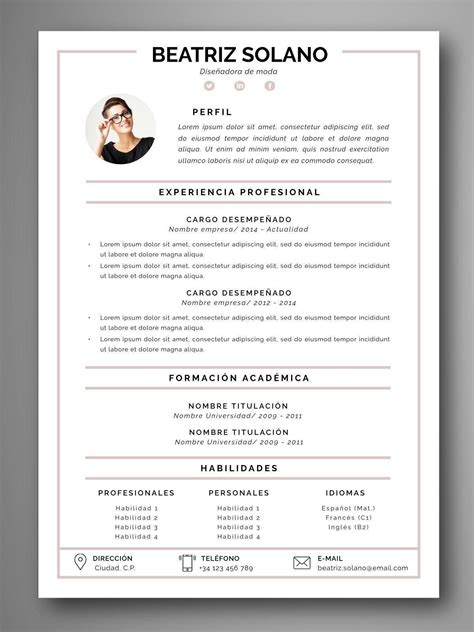 Diseños De Curriculum Vitae En Word Plantilla De Curriculum Con