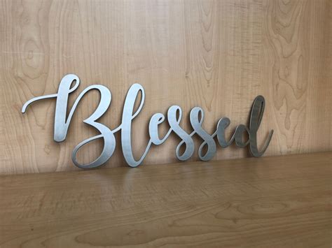 Blessed Metal Wall Art In Script Etsy