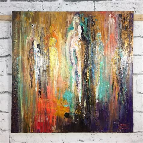 Painting Large Abstract Colorful Figurative Painting Humans Fashion Art