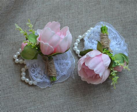 Pink Peony Wrist Corsage Real Touch Flowers Prom Corsage Etsy
