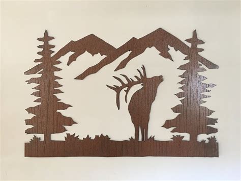 Mountain Forest Metal Wall Art Art Giw