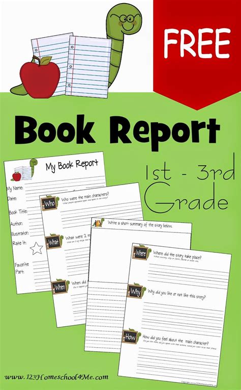 Book Report Template 3rd Grade Pdf Free Free Printable Book Report