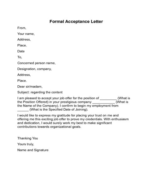 2024 Acceptance Letter Templates Fillable Printable Pdf And Forms