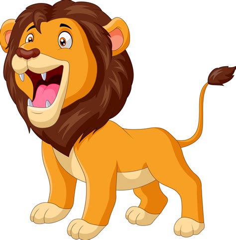 A Cute Cartoon Lion Roaring 12805560 Vector Art At Vecteezy
