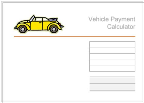 Free Vehicle Loan Payment Calculator Xlsx 48kb 1 Pages
