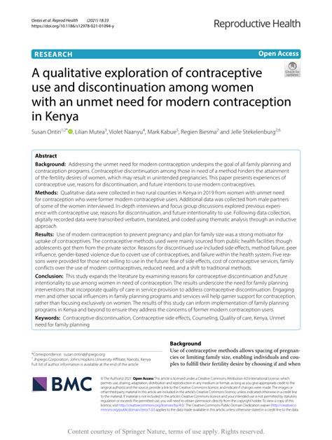 Pdf A Qualitative Exploration Of Contraceptive Use And