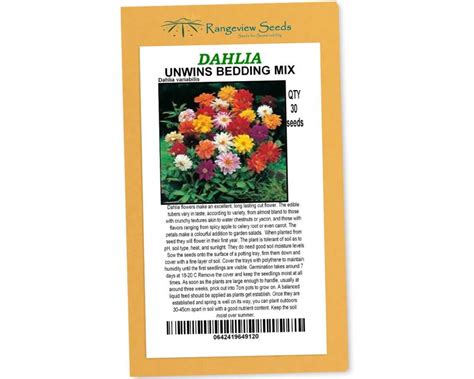 Dahlia Unwins Bedding Mix Rangeview Seeds Gardensonline