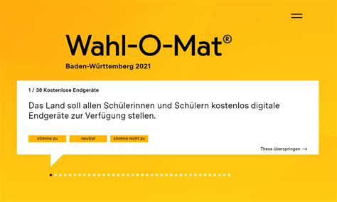We did not find results for: Wahl-O-Mat steht für die Landtagswahlen 2021 in Baden ...