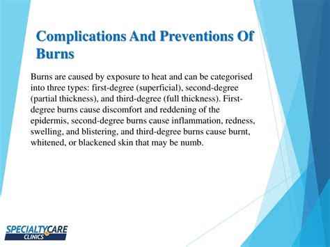 Ppt Understanding The Preventions And Complications Of Burns