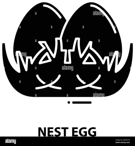 Nest Egg Icon Black Vector Sign With Editable Strokes Concept
