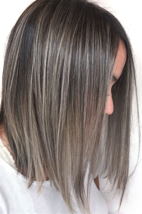 You can easily transform these short haircuts into the most gorgeous and liveliest hair colors for short hair. Silver highlights ; silver foilayage balayage; grey hair ...