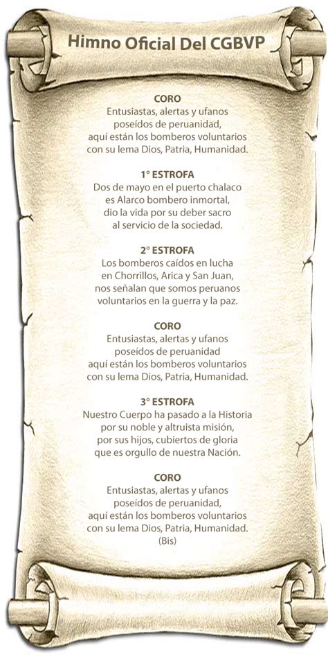 Himno Nacional Del Peru En Pergamino Simbolos Patrios Del Peru El