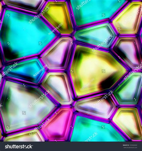 Seamless Texture Of Abstract Bright Shiny Colorful Geometric Shapes
