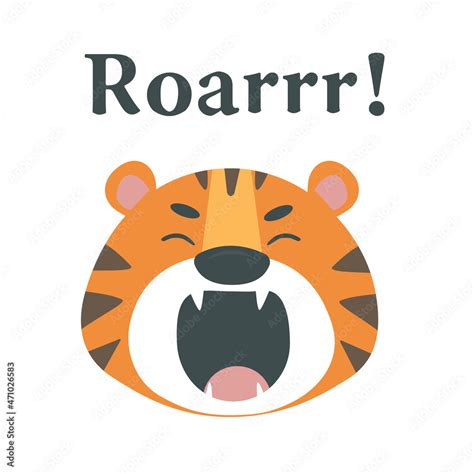 Funny Tiger Vector Graphics Tiger Is The Symbol Of The Year Roar