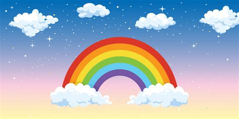 Rainbow Clouds Vector Art Icons And Graphics For Free Download