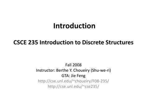 Ppt Introduction Csce 235 Introduction To Discrete Structures