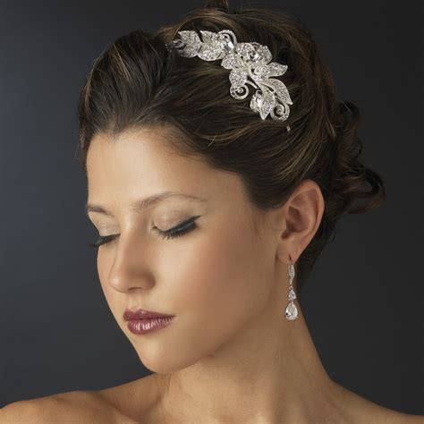 Rhinestone Floral Bridal Headband Headpiece Elegant Bridal Hair