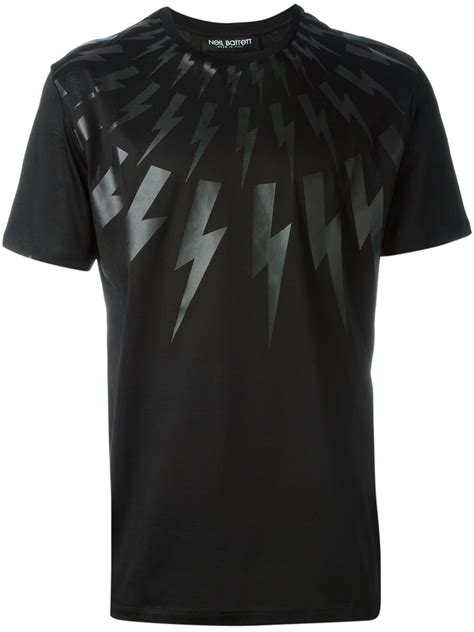 Lyst Neil Barrett Lightning Bolt T Shirt In Black For Men