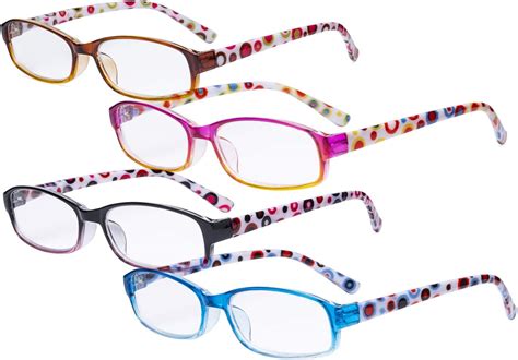eyekepper 4 pack ladies reading glasses cute readers with colorful polka dots